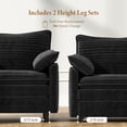 thumbnail image 3 of Comfy Cloud Couch with Deep Seat Corduroy Cloud Sofa, 2 Seater Couches for Living Room, Living Room, Black, 3 of 8