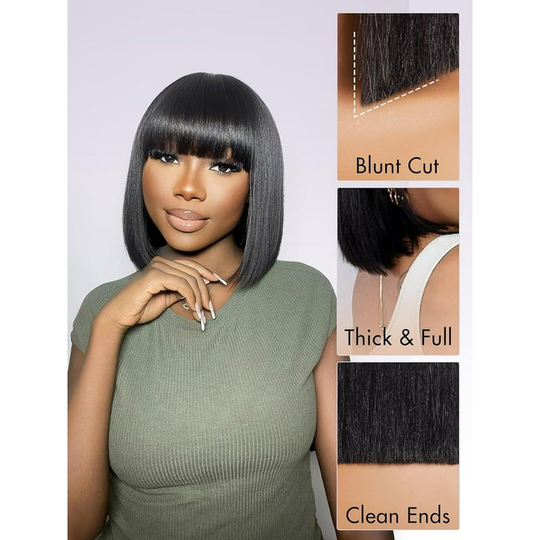 Black Human Hair lace blunt offers cut bob wig