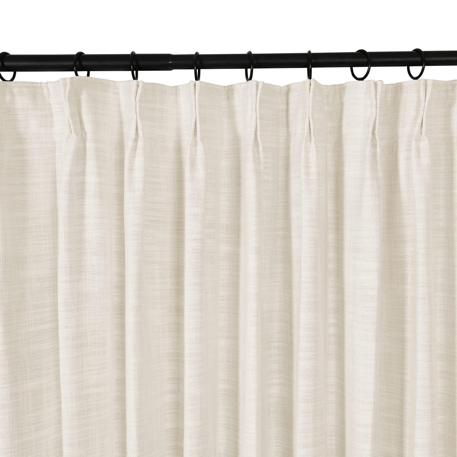 Linen Textured Pinch Pleat Curtain for Living Room, Room Darkening Window Curtain Panel for Bedroom, Privacy Drape with Double Layer (72 x 84 Inches, 1 Panel, Sand Beige) outdoor curtains
