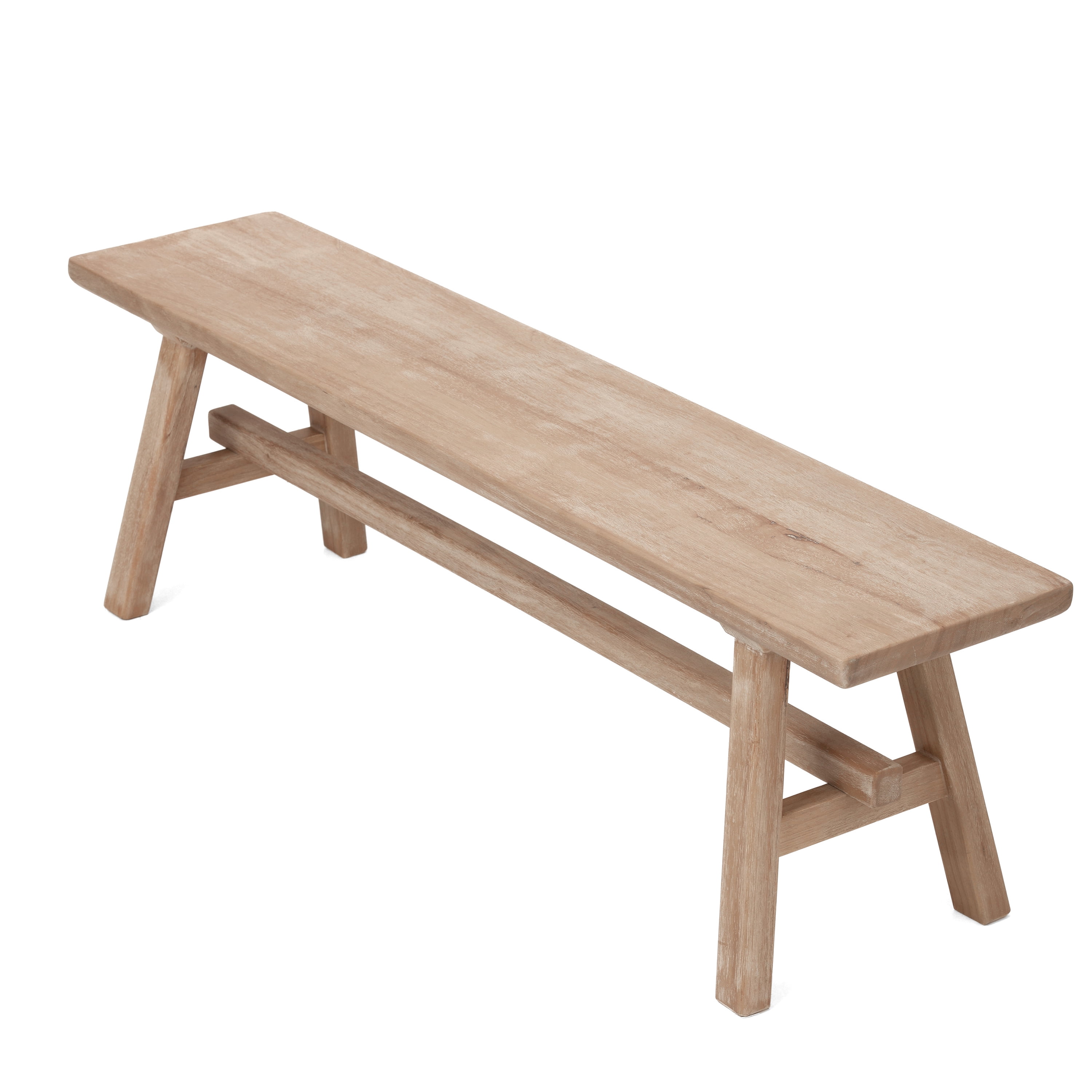 Euroco 39.4" Solid Wood Dining Bench, Farmhouse Narrow Entryway Bench Seating for Bedroom, Kitchen & Living Room,Natural