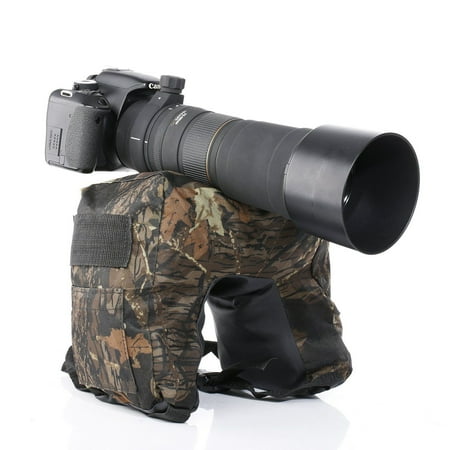 Movo Photo Thb03 Camouflage Camera Lens Bean Bag With Head Mounting Plate Deep Woods Junior