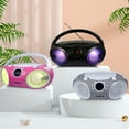 thumbnail image 2 of SINGING WOOD CD/CD-R/CD-RW Boombox Portable/w Bluetooth, USB, AM/FM Radio, AUX-Input, Headset Jack, Foldable Carrying Handle and LED Light (Phantom Black), 2 of 8