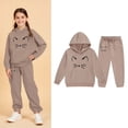 thumbnail image 4 of Toddler Baby Girl Outfit Floral Top Linen 12 18 24M 2T 3T 4T Todder Clothes Tops + Pants Set,3-4 Years,Khaki, 4 of 9