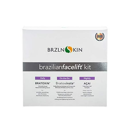 Skin Tightening Face Lift Kit Anti-Aging Naturally Derived Skin Care Set Brazilian Skin Facelift- Pack of 3 Daily Skin Care Routine - Tone, Firm, and Tighten with Natural