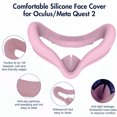 thumbnail image 6 of Accessories For Oculus Quest 2, [2023 Upgraded] VR Silicone face Cover, Quest 2 Touch Controller Grip Cover, Protective Lens Cover, Disposable Eye Cover, Thumb Button Cap, Pink, 6 of 6