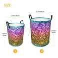 thumbnail image 3 of Balery Glitter Rainbow Cesta de ropa redonda con asas, impermeable, independiente, para ropa, juguetes, dormitorio y familia-Small, 3 of 6