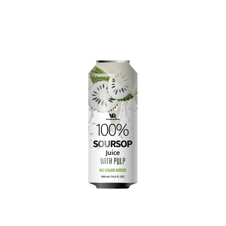 100% Soursop Juice with Pulp - (16.6 Oz each - Pack of 6) No Sugar Added, Real Guanabana Soursop Graviola Drink, Fresh, Natural, Not from Concentrate (NFC)