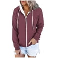 thumbnail image 1 of Timegard Sweatshirts for Women Drawstring Hoodies Pullover Top Fall Casual Loose Cardigan with Pockets, 1 of 4