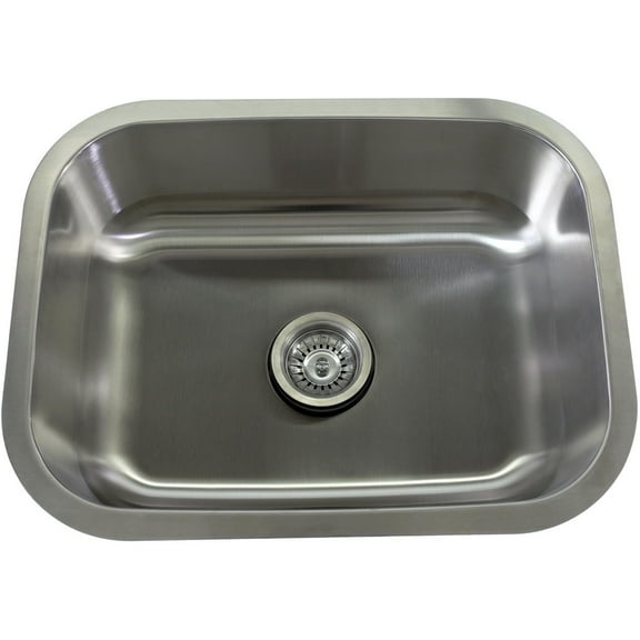 BBQGuys Signature 23 X 18 Outdoor Rated Stainless Steel Undermount Sink W/ Sink Strainer - BBQ-SM2318-18G