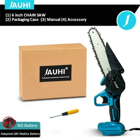 

Powerful 3500W 6Inch Cordless Chain Saw with Rechargeable 18V Battery - Wood Power Tools High Speed 40000RPM for Efficient Cutting