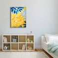 thumbnail image 4 of COMIO Yellow Blue Flower White Gray Colored Outdoor Canvas Wall Art with Golden Frame 12x16in / 16x20in 16x20in, 4 of 4