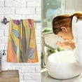 thumbnail image 7 of Yayeee 2 Pack Hand Towels for Bathroom 100% Cotton 16" x 28" Soft Absorbent Kitchen Towel, Purple Abstract Floral, 7 of 7