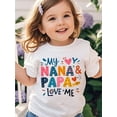 thumbnail image 1 of Girl'S T-shirt- Colorful Nana & Papa Love Me -100% Cotton, Casual Crew Neck, Short Sleeve, All-Season Knit Fabric Top, Everyday Children'S Clothing|Trendy Graphic Tee|Breathable Fabric, Tween Gir, 1 of 5