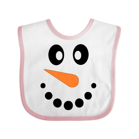 

Inktastic Cute Smiling Snowman Face with Carrot Nose Boys or Girls Baby Bib