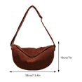 thumbnail image 2 of Bolso de pana con cierre de cremallera para mujeres y niñas bolso práctico de color sólido, 2 of 8