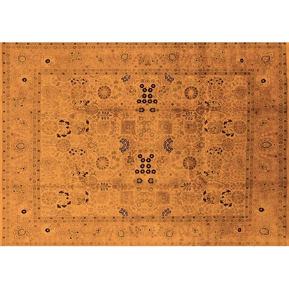 Ahgly Company Indoor Rectangle Oriental Orange Traditional Area Rugs, 4' x 6'