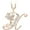 Rose, variant on 14K White Gold Finish Round Cut White Diamond 925 Sterling Silver Diamond Cute Elf Angele With X Initial Letter Pendant Necklace for Women