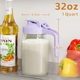 thumbnail image 2 of Breast Milk Pitcher, Mason Jar 32 oz, Heavy Duty Wide Mouth Jar with Purple Flip Cap Lid and Pour Spout, Formula Pitcher Airtight Seal for Freshness and Convenience, Great for Cold Beverages, 2 of 6