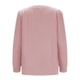 thumbnail image 6 of Womens Tops Women’s Long Sleeve Basic Shirts Ndbuld Women's New Pattern Loose Long Sleeve Round Neck Pullover Women's Top Summer Clearance Pink S, 6 of 6