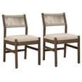 thumbnail image 3 of Better Homes & Gardens Lillian Fluted Dining Chairs, Walnut Wood & Cream Upholstered Seats, Set of, 3 of 10