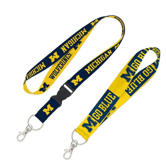 WinCraft Michigan Wolverines 2-Pack Lanyard with Detachable Buckle & Key Strap Set