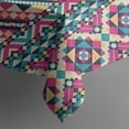 thumbnail image 5 of Colorful Geometric Pattern Square Tablecloth,Waterproof Square Table Cover,Wipeable Spillproof Washable Table Cover for Home Kitchen Party Decor 52"x52"(132x132cm), 5 of 6