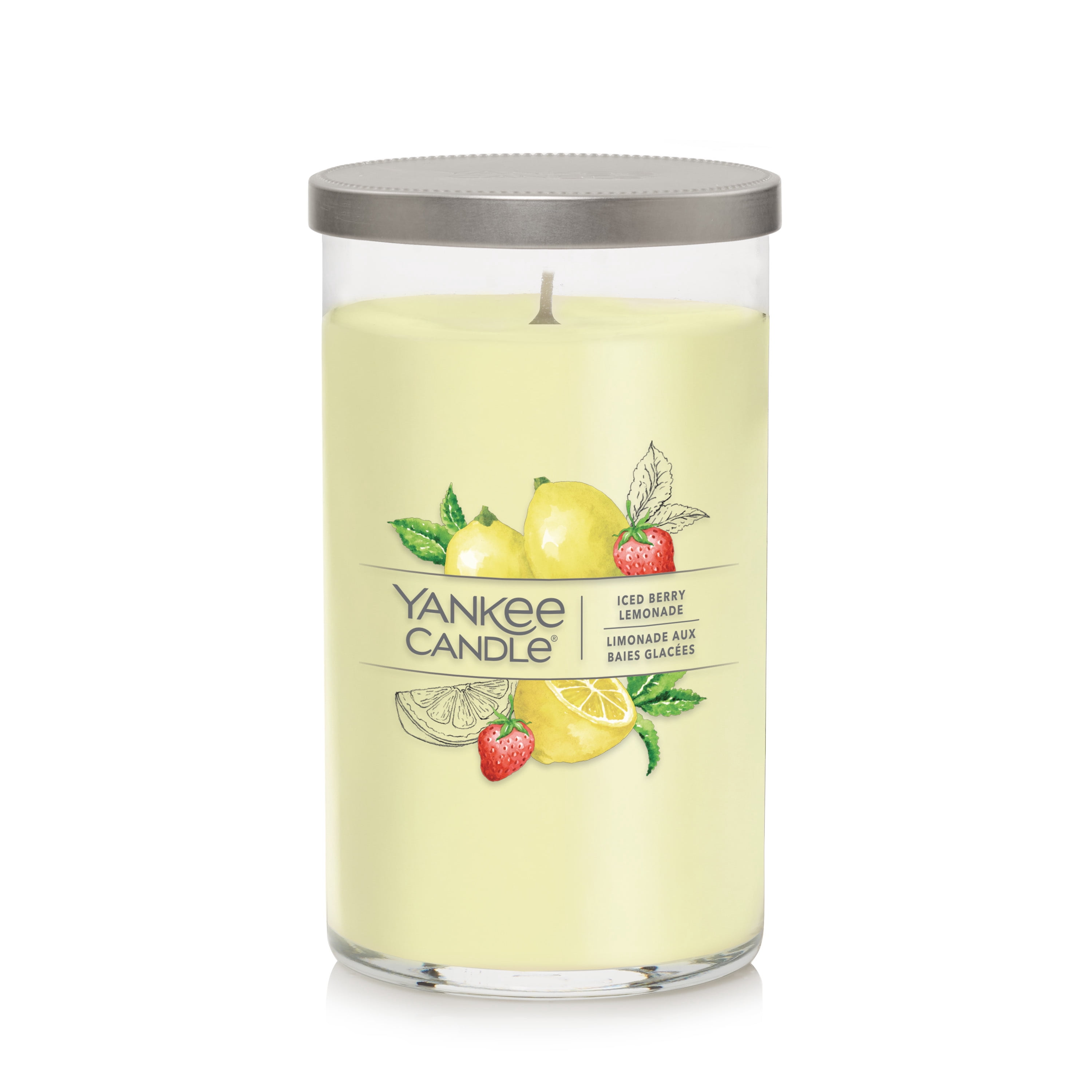 Yankee Candle Medium Perfect Pillar Candle, Iced Berry Lemonade – Scented with up to 115 Hours of Burn Time, Premium Plant Wax Blend for Consistent Long Lasting Scent from First to Last Burn