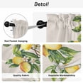 thumbnail image 5 of Yellow Lemon Tier Curtains, Spring Botanical Leaves Fruit Farmhouse Light Filtering Kitchen Curtains, 2Pcs Rod Pocket Half Window Treatments Panels for Sink Cafe Cabinet Basement 27.5x45 Inches, 5 of 9