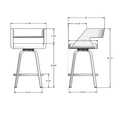 thumbnail image 2 of Amisco Harris 26 In. Swivel Counter Stool - Off White Faux Leather / Dark Grey Metal, 2 of 2