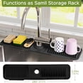 thumbnail image 2 of BTideas Kitchen Sink Splash Guard, Silicone Splash Mat, 24" Kitchen Sink Organizer, Black, 2 of 7