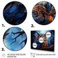 thumbnail image 3 of Designart "Mystic Owl Moonlight Encounter" Animals Framed Wall Art - Modern Farmhouse Blue Owl Entryway Framed Wall Art Print, 3 of 6