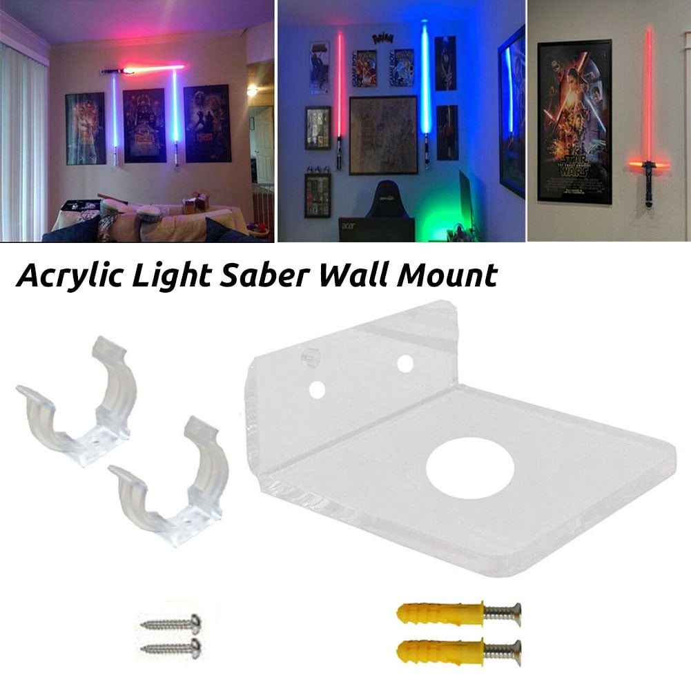 Clear Acrylic Wall Hanging Rack Display Holder Stand Shelf for Lightsaber 