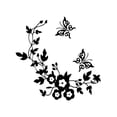 thumbnail image 1 of Inteprter Adhesivo de pared mariposas flor vid papel tapiz cómodo a prueba de decoloración a prueba de moho fondo de baño Mural dormitorio de Decoración del hogar Negro, 1 of 6