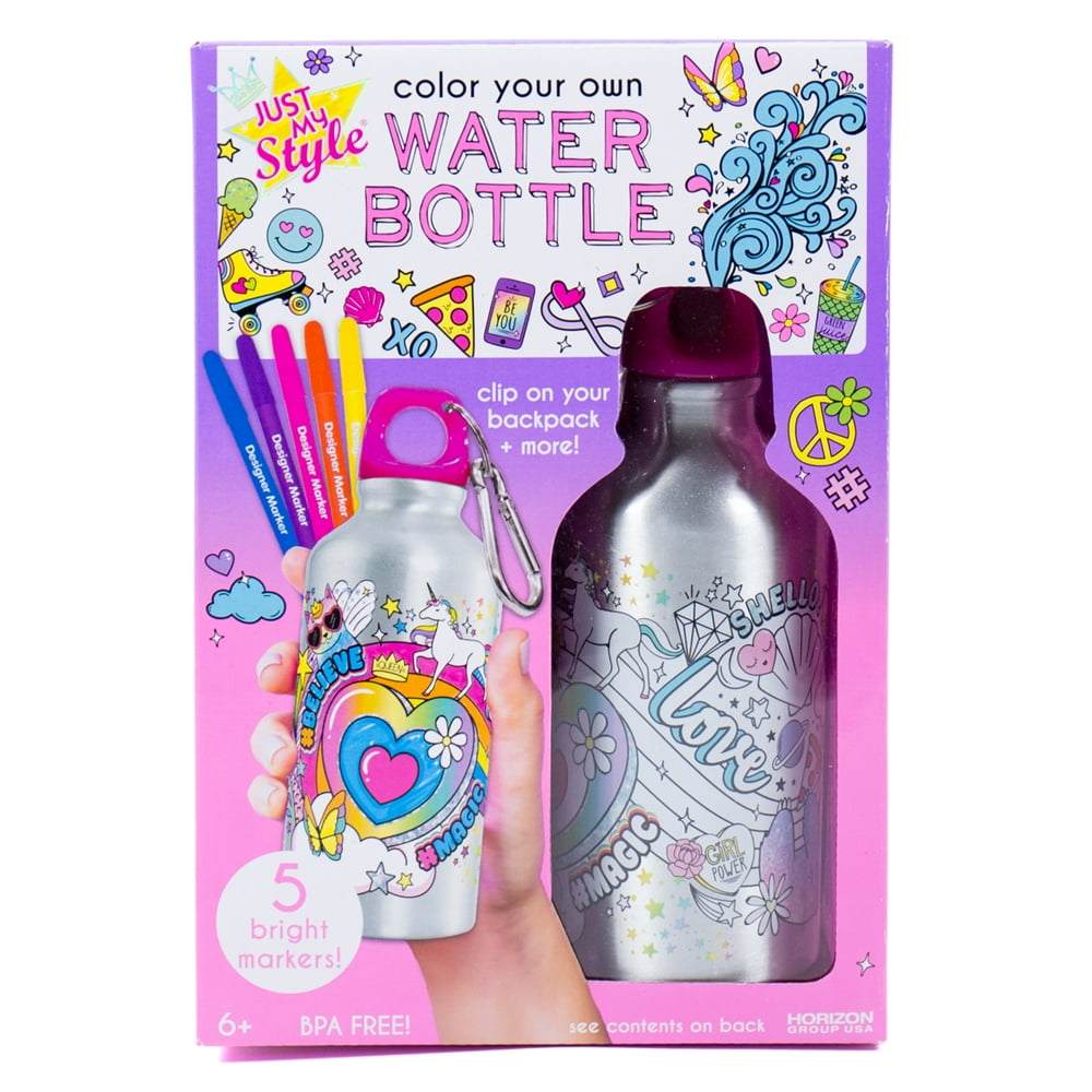 Just My Style Color Your Own Water Bottle Kids Craft Kit in Multicolor