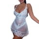 thumbnail image 1 of Gibobby Ropa sexy de mujer para sexo Conjunto de Lencería de Malla, Elegante Conjunto de Lencería con Bordado de Bloques de Color Ajustable para Mujer para Luna(Azul claro, M), 1 of 5