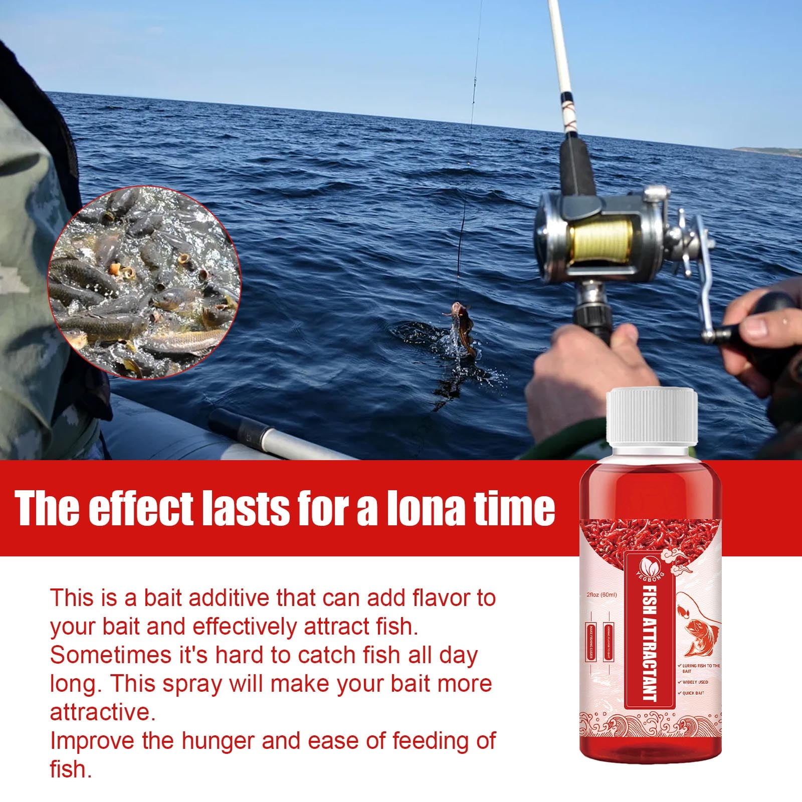 EJWQWQE Red Worm Liquid Bait, Fish Scent Bait Fish Additive