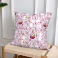 thumbnail image 6 of Throw Pillow Covers, Funny Cute Rabbit Radish Flower Soft Square Pillow Cases with Invisible Zipper for Couch Bed Sofa, Farmhouse Fall Home Decor 16"x16", 6 of 7