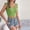 Green, variant on Going Out Sleeveless Half Shirts for Women Solid Color Summer Casual Square Neck Loose Cropped T-Shirts Khaki