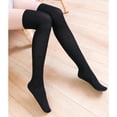 thumbnail image 2 of Guardurnaity Calcetín largo hasta el muslo, calcetines sexis a rayas JK por encima de la rodilla, estilo pijo, calentadores de piernas japoneses Medias Negro, 2 of 5