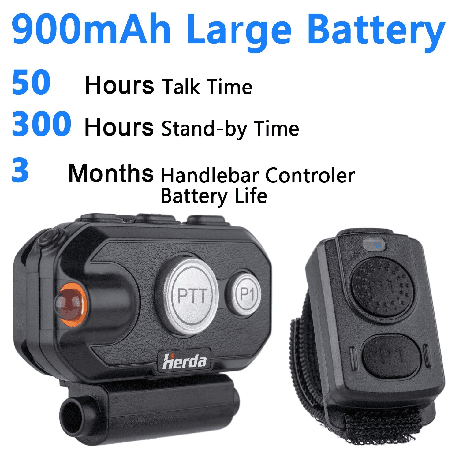 Helmet Headset with Torch and Handlebar PTT Controller - with K1 Radio Bluetooth Adapter