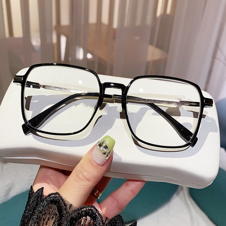 Square Large Frame Anti Blue Light Glasses Amazon.com: Black Frame Square Large Frame Glasse Anti Blue  main image 3