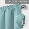 thumbnail image 6 of Aqua Beige Striped Farmhouse Short Window Curtain Valances, Modern Farmhouse Retro Lines Rod Pocket Kitchen Valances for Living Room Bedroom Bathroom Cafe 42" x 12", 6 of 8