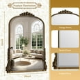 thumbnail image 6 of BEAUTYPEAK 32"x 24" Arched Vanity Mirror Decor Wall Mirror for Bathroom,Antique Bronze, 6 of 6