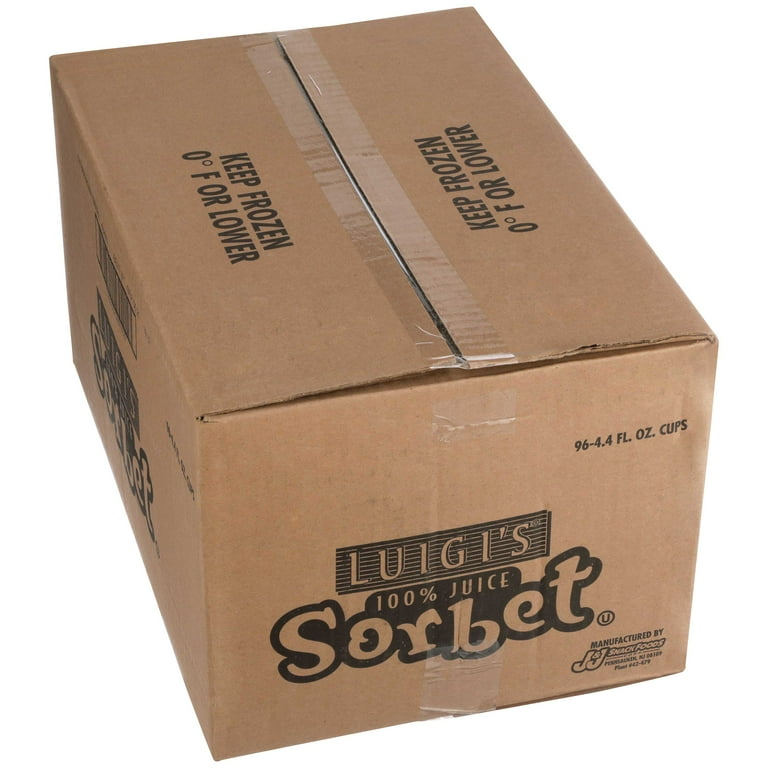 Luigis Strawberry Kiwi Swirl Sorbet Cup, 4.4 Fluid Ounce -- 96 per