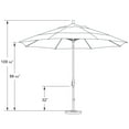 thumbnail image 3 of California Umbrella Sun Master Series Patio Market Umbrella in Olefin with Aluminum Pole Fiberglass Ribs Collar Tilt Crank Lift, 3 of 3