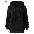 thumbnail image 6 of Deago Women's Athleisure Fuzzy 1/4 Zip Hooded Sweatshirt with Pockets, 6 of 8