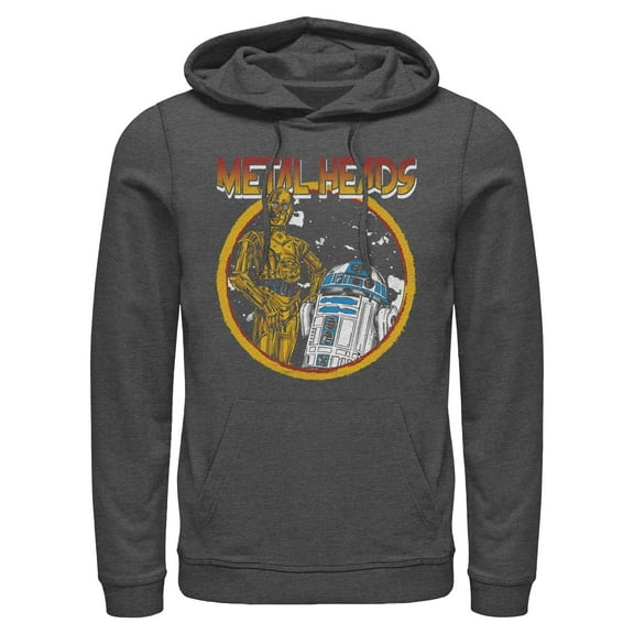 Mens Star Wars Metal Head Rock Droids Lightweight Hoodie