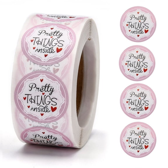 1Pc 25mm 500 Labels Per Roll Stickers Adhesive Font Stickers Labels Round Small Business Stickers for Bakery Boutiques Retailers