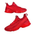 thumbnail image 4 of LUCKY STEP Fashion Rhinestone Mesh Sneaker Breathable Glitter Walking Shoes,Red,Womens, 4 of 5