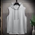 thumbnail image 2 of TAGOLD Mens Summer Sleeveless Hooded Blouse Solid Color Fitness Sports Top, 2 of 5